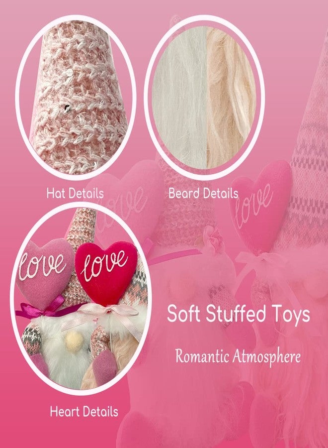 Wedfull Valentine's Day Decor Gnomes Elf Plush Dolls, Mother's Day 2 Pack Pink Mr Mrs Scandinavian Tomte Elf Decorations 11.5inch Tall Stuffed Dwarf for Stores Home Table Decoration - Image 5